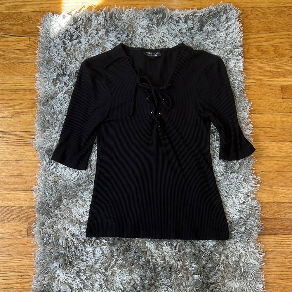 Topshop Lace Up Shirt
